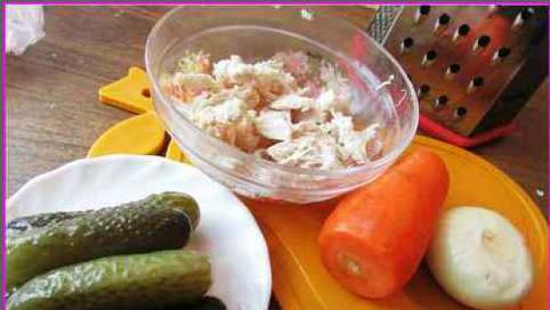 Insalata “Obzhorka” con manzo: ricetta con foto Ingredienti per l'insalata golosa